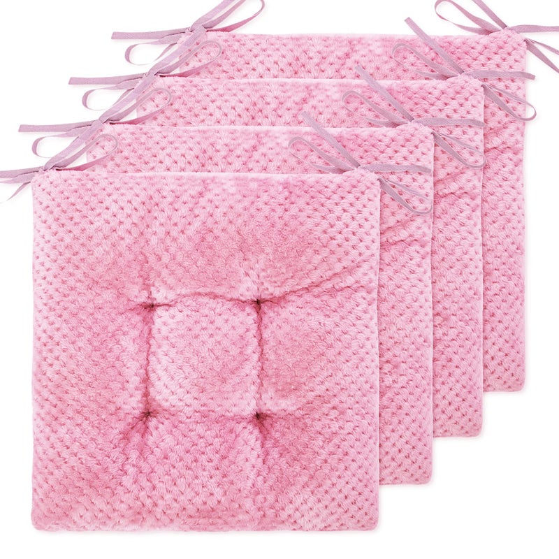 WONDER MIRACLE 4 in 1 Pack Chair Pads | Seat Cushionï¼ŒMachine Wash & Dryer Friendly (F&F 16"Ã—16", Eagle Grey)
